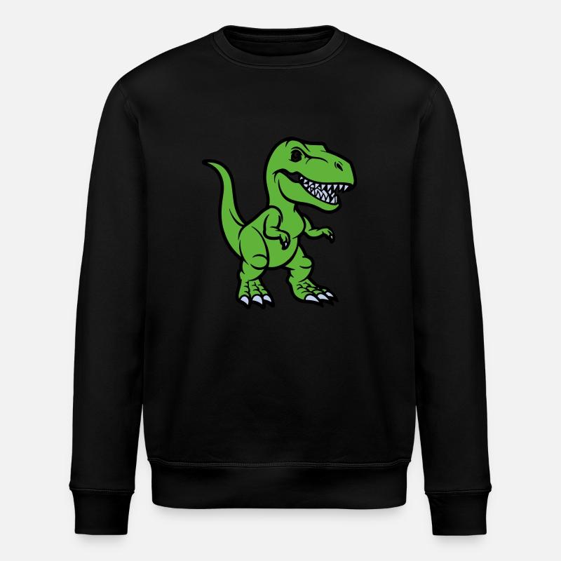 T Rex Comic dinosaur - Stanley/Stella ROLLER Unisex Organic Sweatshirt - black