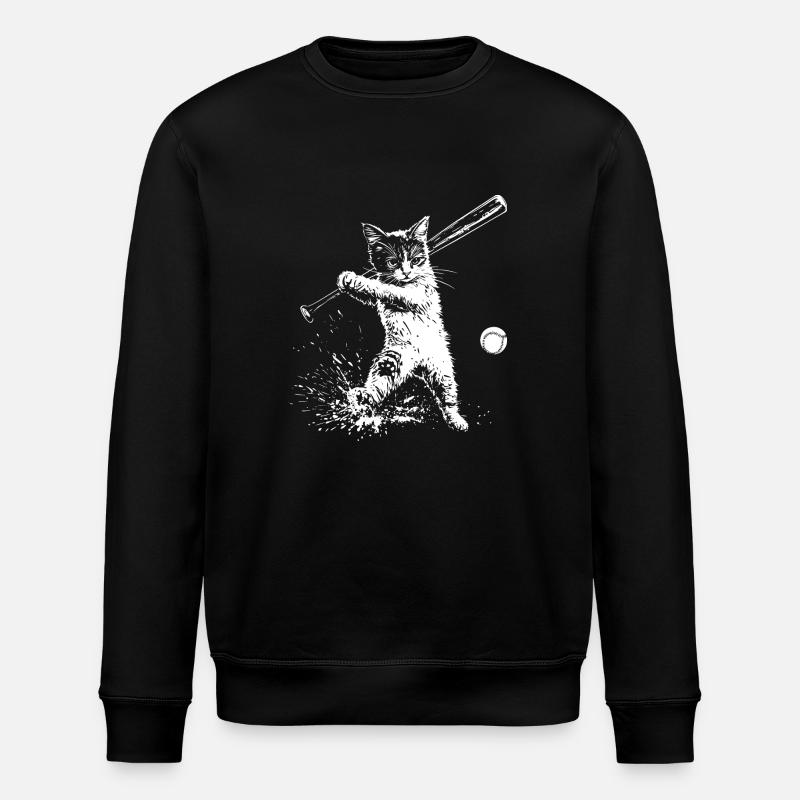 Drôle de chat baseball - Sweat bio ROLLER Stanley/Stella Unisexe - noir