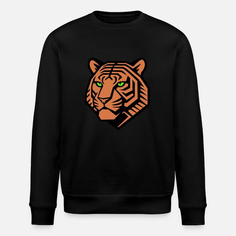 Geometric Tiger - Vector Design - Stanley/Stella ROLLER Unisex Organic Sweatshirt - black