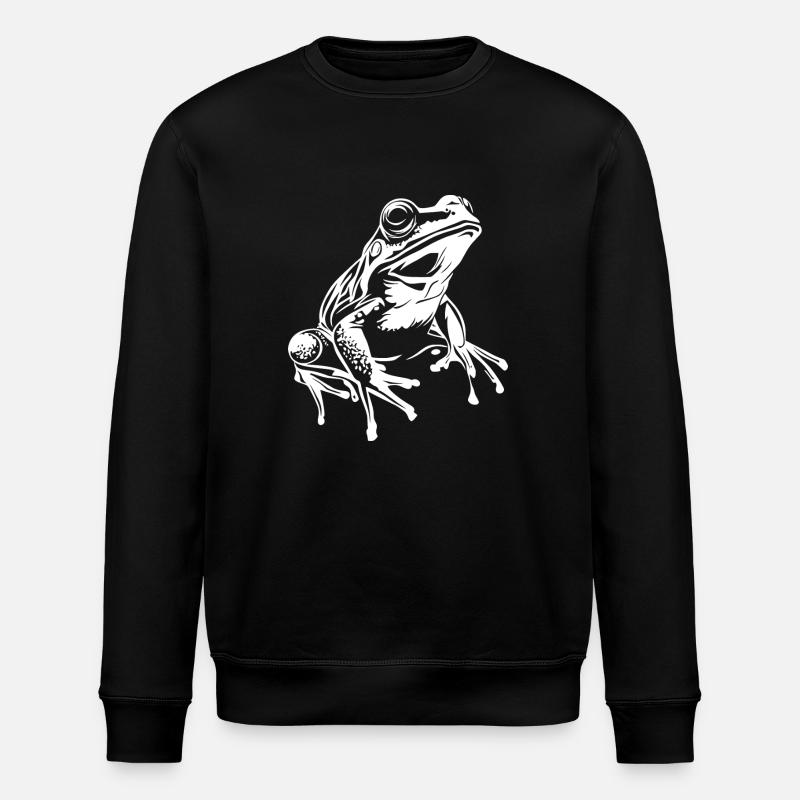 Frog Graphic - Stanley/Stella ROLLER Unisex Organic Sweatshirt - black