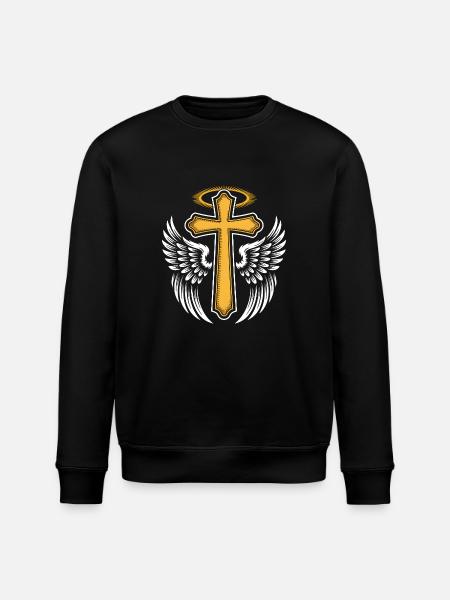 Christelijk Kruis Christendom Jezus God Religie - Stanley/Stella Uniseks bio-sweatshirt ROLLER - zwart