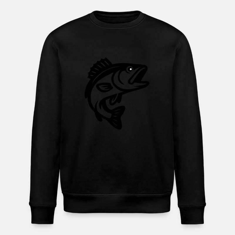 Fisch Silhouette - Stanley/Stella Unisex Bio-Sweatshirt ROLLER - Schwarz