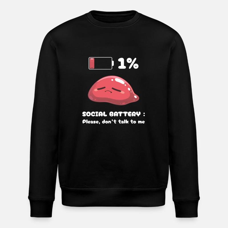 Social Battery - Stanley/Stella ROLLER Unisex Organic Sweatshirt - black