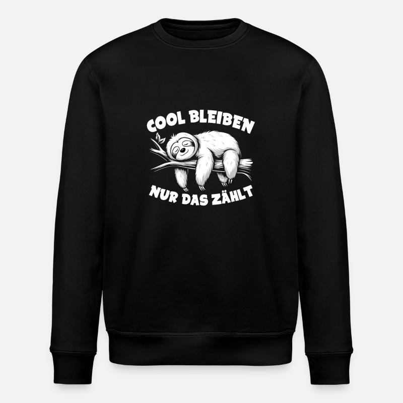 Süßes schläfriges Faultier - cool bleiben - Stanley/Stella Unisex Bio-Sweatshirt ROLLER - Schwarz