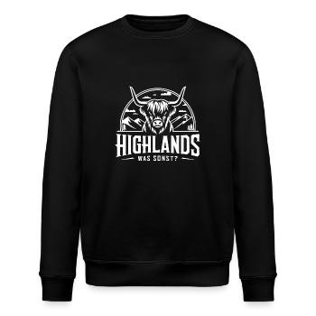 Highlands was sonst Schottisches Hochlandrind - Stanley/Stella Unisex Bio-Sweatshirt ROLLER - Schwarz - Vorne - Nik (191cm)
