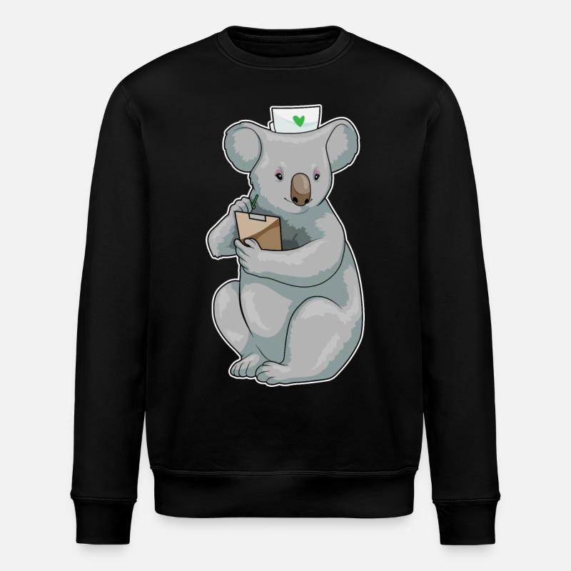Koala Nurse Notepad - Stanley/Stella ROLLER Unisex Organic Sweatshirt - black