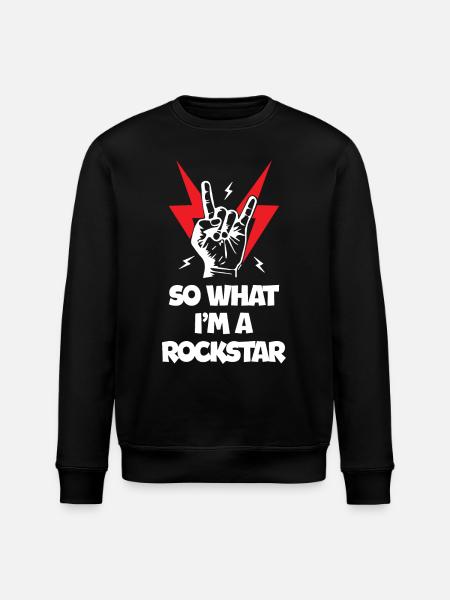 So What I Am Rockstars - Stanley/Stella ROLLER Unisex Organic Sweatshirt - black