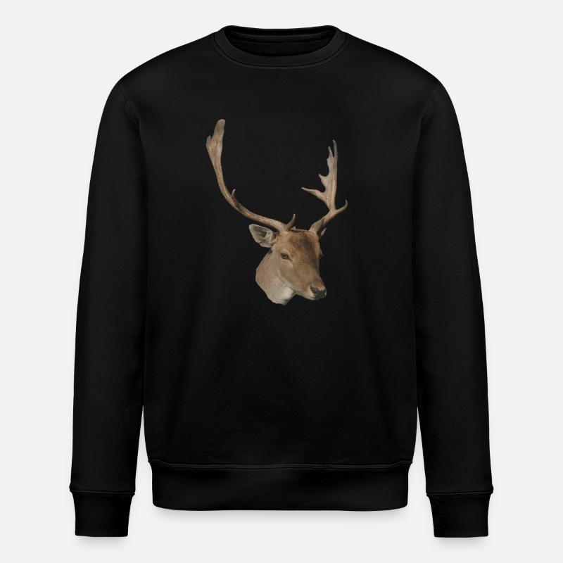 Hirschkopf - Stanley/Stella Unisex Bio-Sweatshirt ROLLER - Schwarz