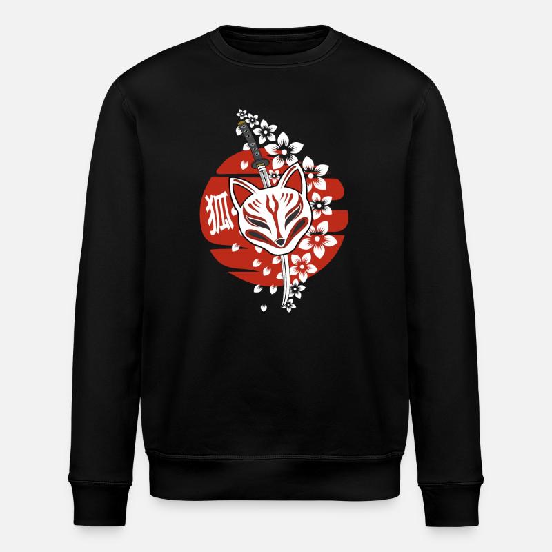 Japan Anime Maske Kitsune - Stanley/Stella Unisex Bio-Sweatshirt ROLLER - Schwarz