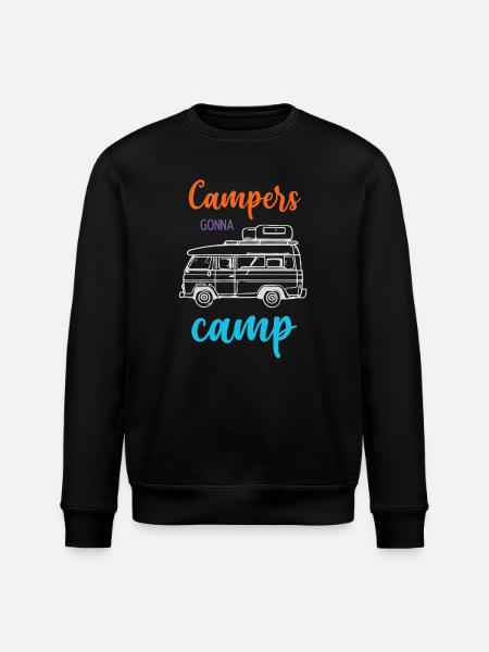 Campers Gonna Camp - Stanley/Stella ROLLER Unisex Organic Sweatshirt - black