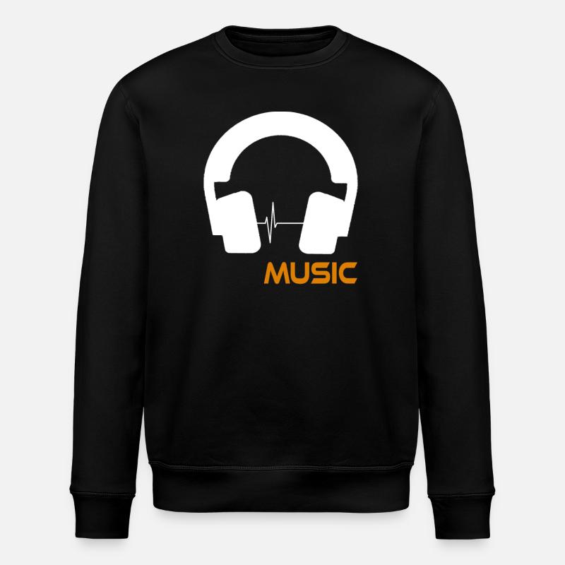 Musikwellen-Headset-Logo - Stanley/Stella Unisex Bio-Sweatshirt ROLLER - Schwarz