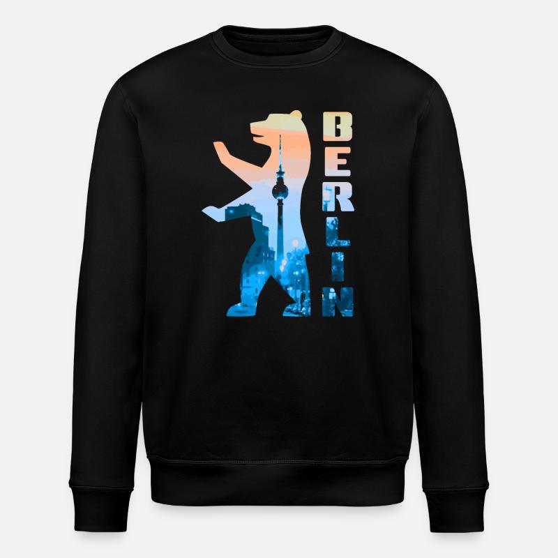 Berliner Bär Silhouette - Stanley/Stella Unisex Bio-Sweatshirt ROLLER - Schwarz