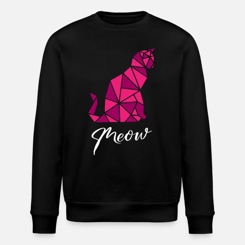 Cats Geometric - Stanley/Stella Unisex Bio-Sweatshirt ROLLER - Schwarz