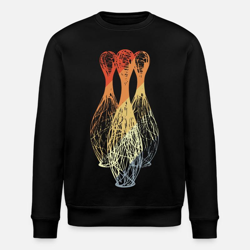 Bowling Pins Sketch - Stanley/Stella ROLLER Unisex Organic Sweatshirt - black