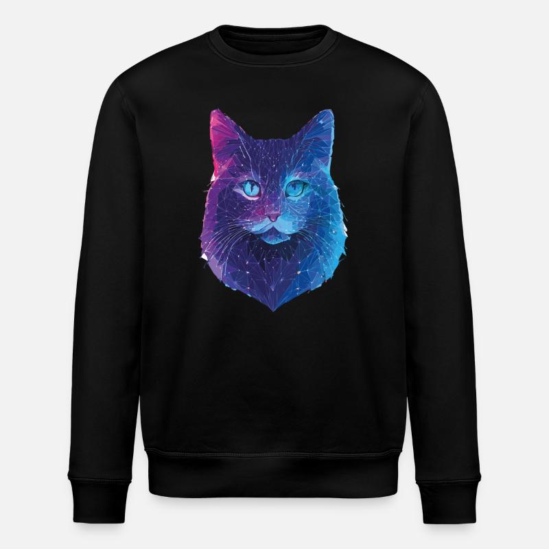 Galaktische Katze - Stanley/Stella Unisex Bio-Sweatshirt ROLLER - Schwarz