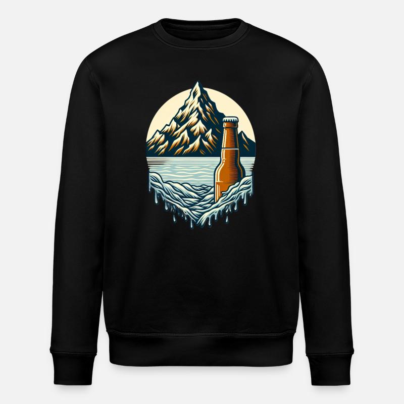 Gipfelsee mit Bierflasche - Stanley/Stella Unisex Bio-Sweatshirt ROLLER - Schwarz