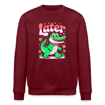 See You Later Aligator - Alligator Retro-Design - Stanley/Stella Unisex Bio-Sweatshirt ROLLER - Burgunderrot - Vorne - Nik (191cm)