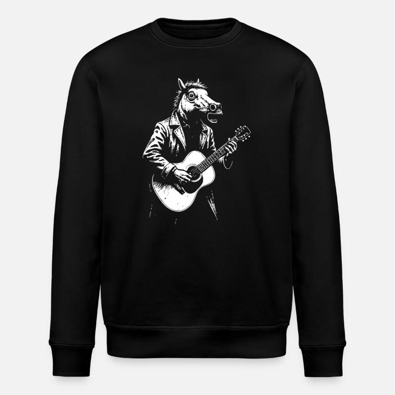Guitare cheval en costume - Sweat bio ROLLER Stanley/Stella Unisexe - noir