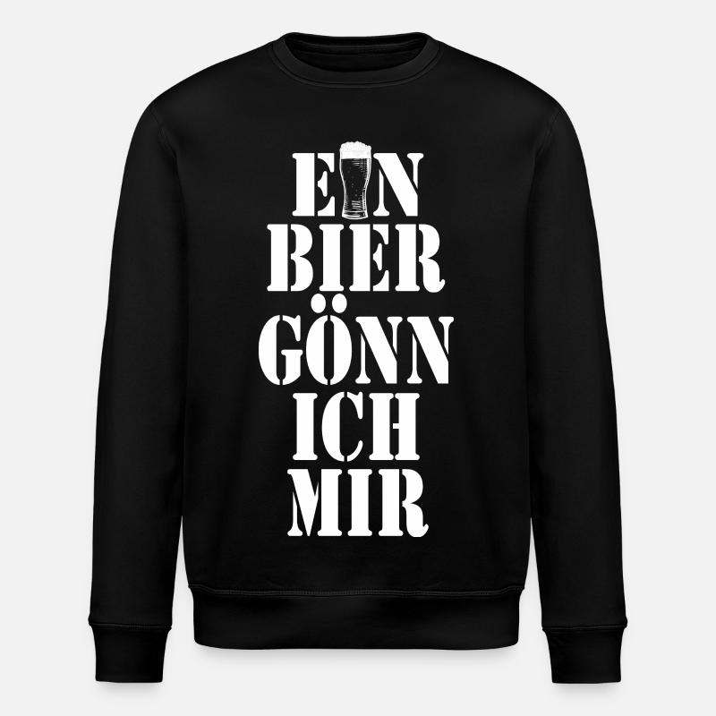 Ein Bier Gönn Mir - Bierglas - Stanley/Stella Unisex Bio-Sweatshirt ROLLER - Schwarz