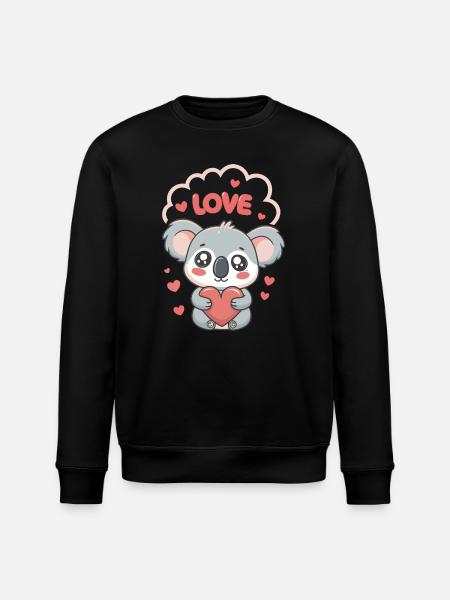 Koalaherz Liebe süß - Stanley/Stella Unisex Bio-Sweatshirt ROLLER - Schwarz