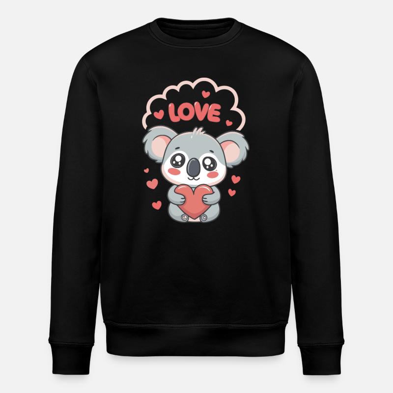 Koala Cœur Love Doux - Sweat bio ROLLER Stanley/Stella Unisexe - noir