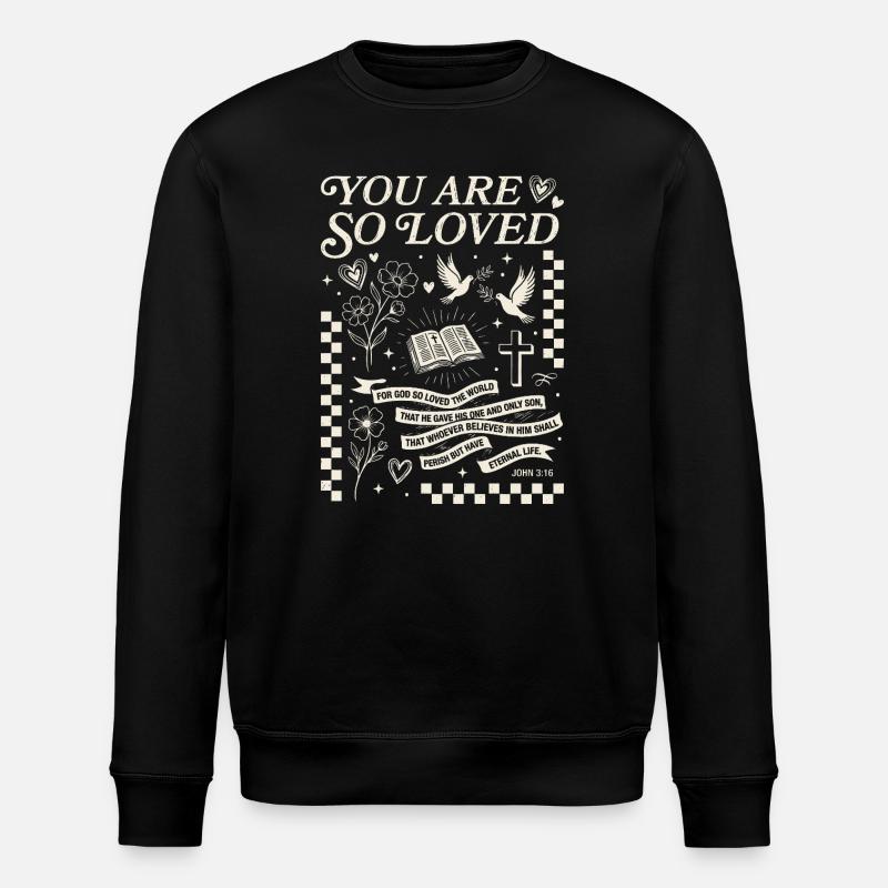 Vous êtes aimés - Jean 3:16 Art - Sweat bio ROLLER Stanley/Stella Unisexe - noir