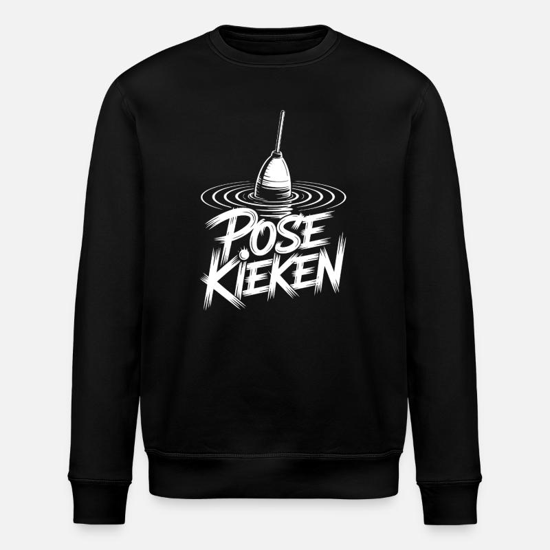 Fishing Pose Humor - Stanley/Stella ROLLER Unisex Organic Sweatshirt - black