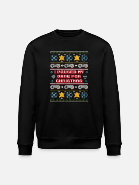 Grim julesweater (spilpause) - Stanley/Stella økologisk unisex-sweatshirt ROLLER - sort