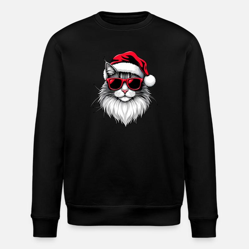 Chat Père Noël Noël - Sweat bio ROLLER Stanley/Stella Unisexe - noir