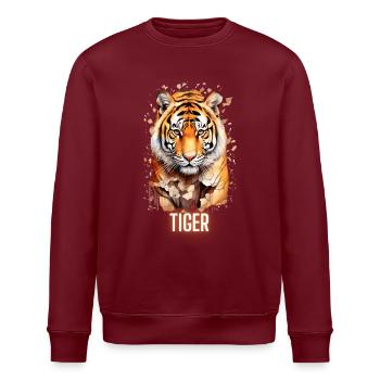 Majestic Tiger Essence Tee - Stanley/Stella Unisex Bio-Sweatshirt ROLLER - Burgunderrot - Vorne - Nik (191cm)