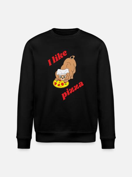 I like pizza - Stanley/Stella ROLLER Unisex Organic Sweatshirt - black