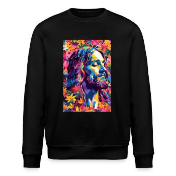 Art mural Living Jesus, téléchargement numérique, - Sweat bio ROLLER Stanley/Stella Unisexe - noir - Devant - Nik (191cm)