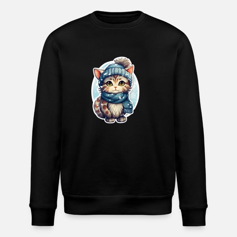 Chat en hiver - Sweat bio ROLLER Stanley/Stella Unisexe - noir