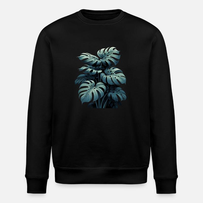 Monstera deliciosa Regenwald Geschenk - Stanley/Stella Unisex Bio-Sweatshirt ROLLER - Schwarz