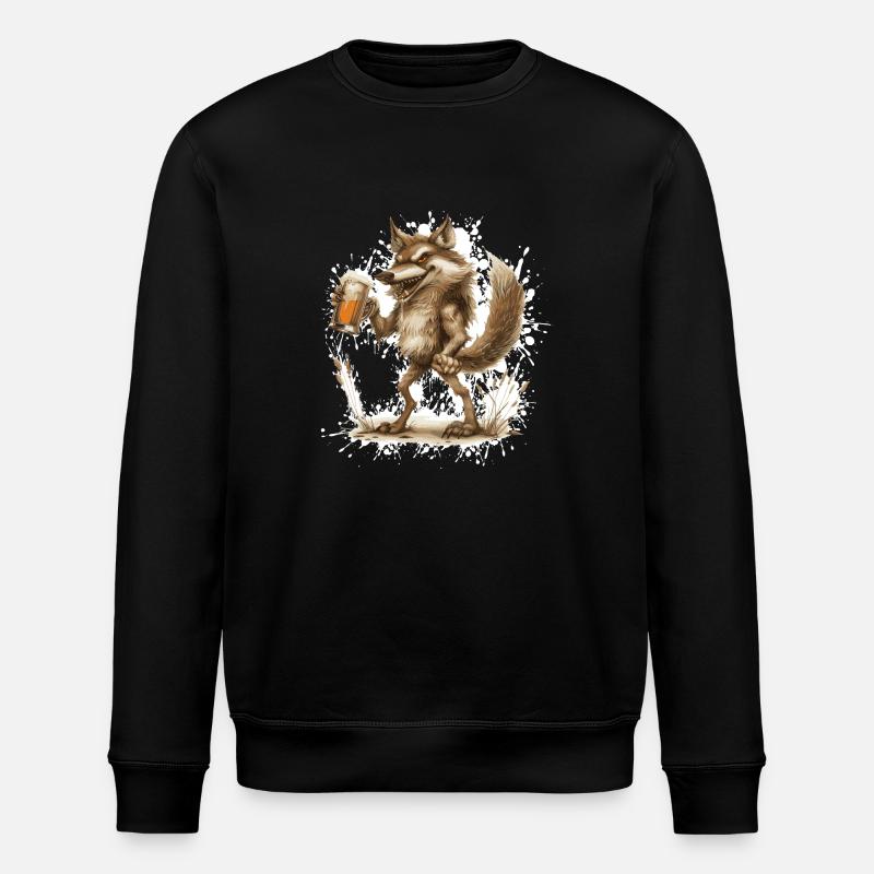 Wolf Bier Lustig - Stanley/Stella Unisex Bio-Sweatshirt ROLLER - Schwarz