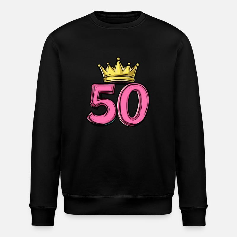 50 Number Crown - Stanley/Stella ROLLER Unisex Organic Sweatshirt - black