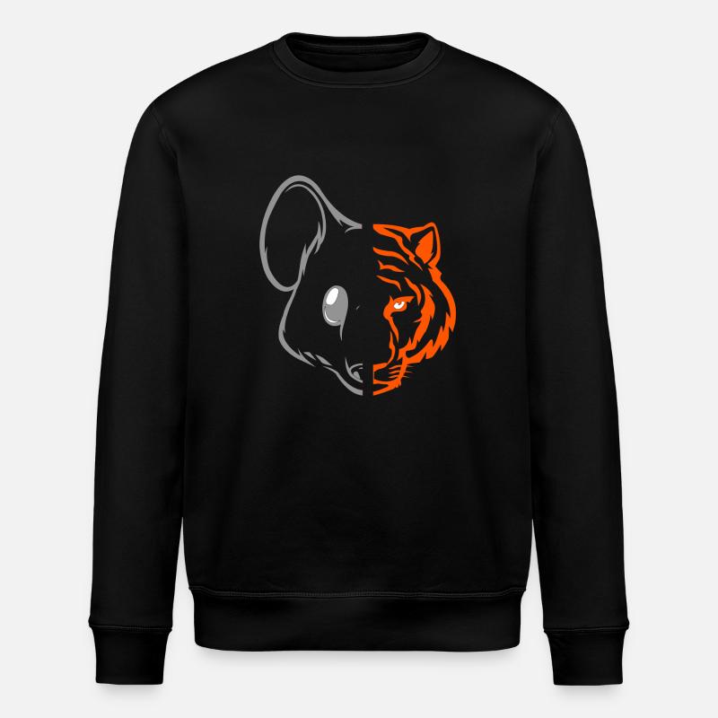 Tiger mouse - Stanley/Stella ROLLER Unisex Organic Sweatshirt - black