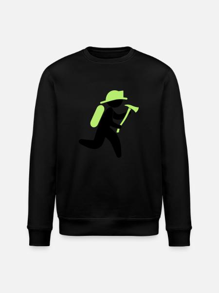 A fireman with an ax - Stanley/Stella ROLLER Unisex Organic Sweatshirt - black