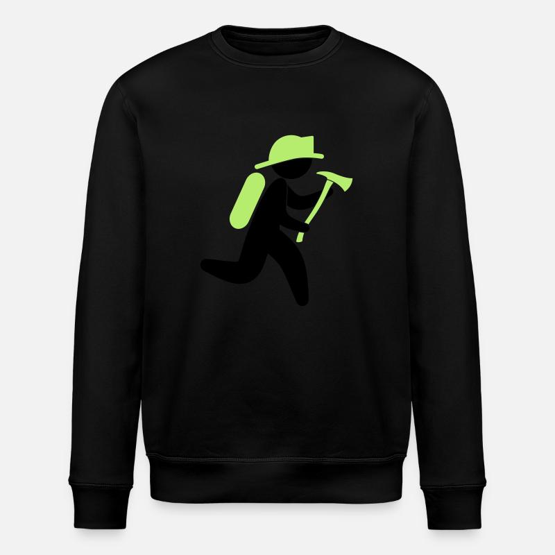 A fireman with an ax - Stanley/Stella ROLLER Unisex Organic Sweatshirt - black