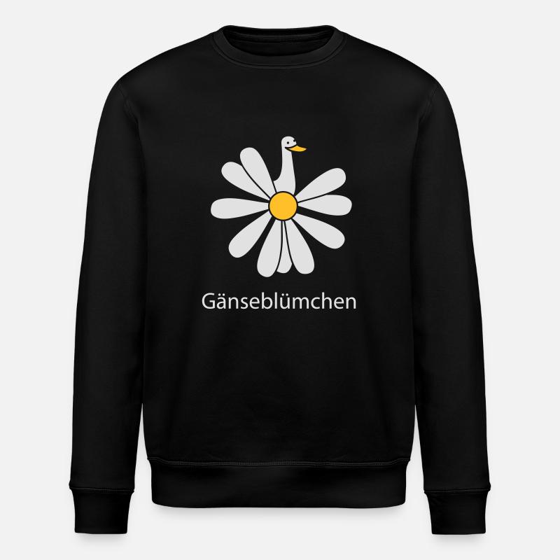 Gänseblümchen mit Gans - Stanley/Stella Unisex Bio-Sweatshirt ROLLER - Schwarz