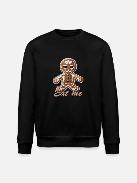 Gingerbread Man / Christmas / Santa Claus - Stanley/Stella ROLLER Unisex Organic Sweatshirt - black