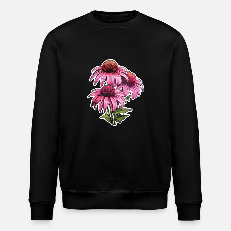 Echinacea 3 Blüten - Stanley/Stella Unisex Bio-Sweatshirt ROLLER - Schwarz