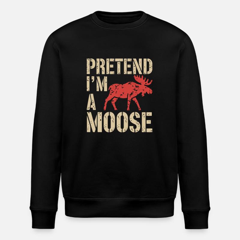 Moose love with wit - Stanley/Stella ROLLER Unisex Organic Sweatshirt - black