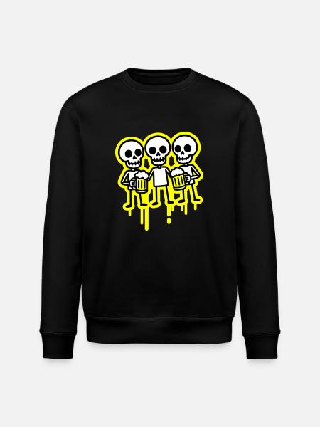 Party Crew Skeleton Beer - Stanley/Stella ROLLER Unisex Organic Sweatshirt - black