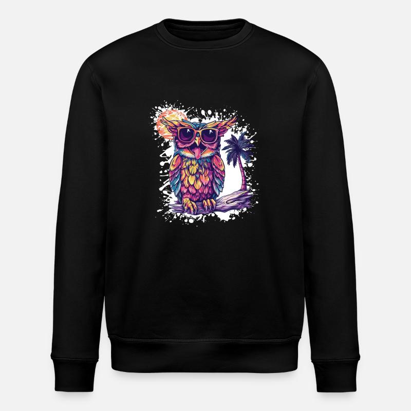 Vacances d’été Owl - Sweat bio ROLLER Stanley/Stella Unisexe - noir