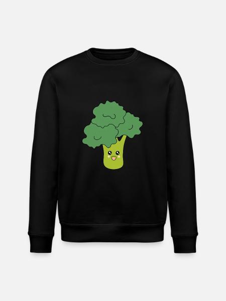 Kawaii Broccoli Vegetables vegan - Stanley/Stella ROLLER Unisex Organic Sweatshirt - black