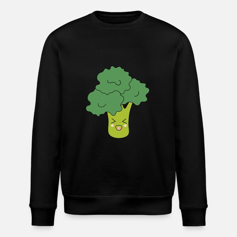 Kawaii Brocoli Légumes vegan - Sweat bio ROLLER Stanley/Stella Unisexe - noir