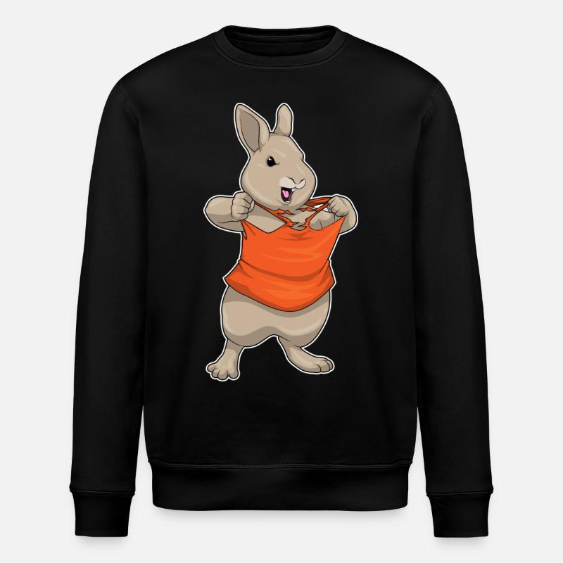 Bunny Bodybuilder Bodybuilding - Stanley/Stella ROLLER Unisex Organic Sweatshirt - black