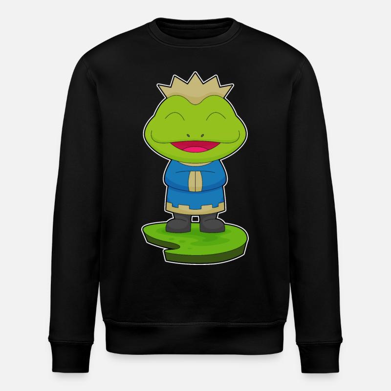 Frog King Crown - Stanley/Stella ROLLER Unisex Organic Sweatshirt - black