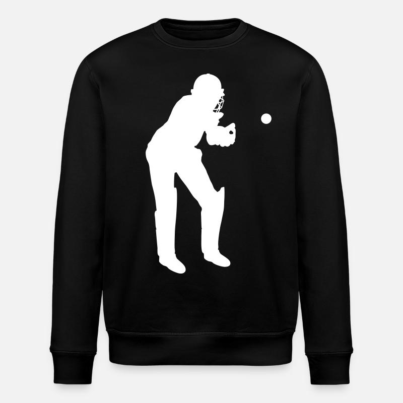 Cricket Catcher in Action - Stanley/Stella ROLLER Unisex Organic Sweatshirt - black